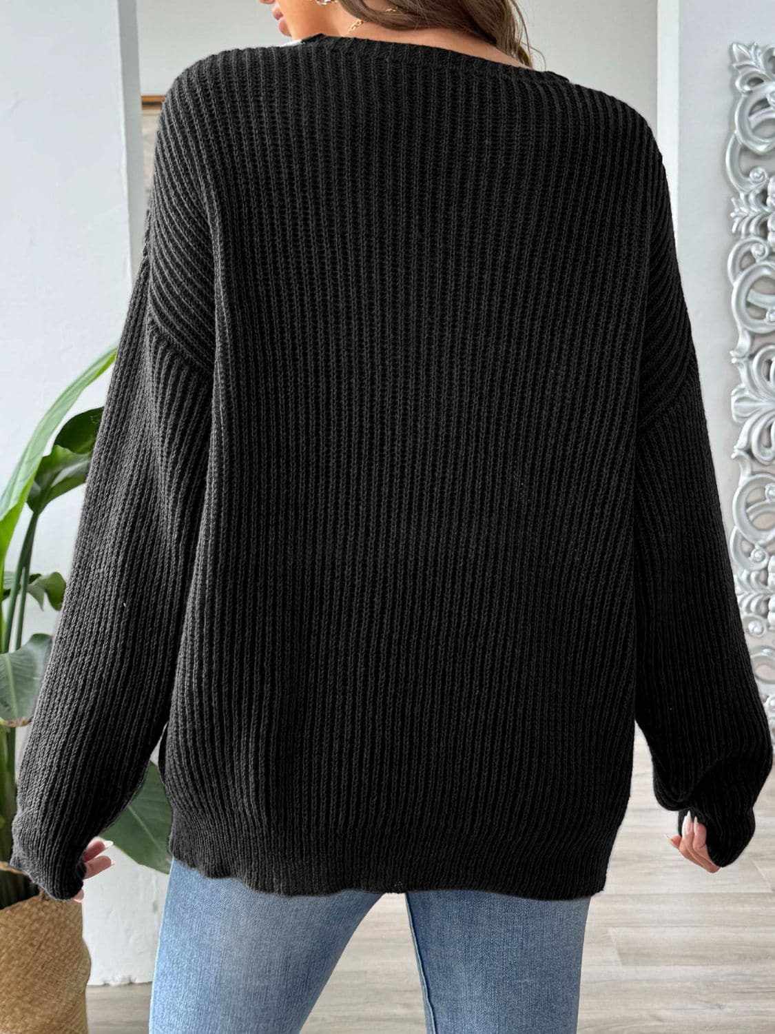 Color Block Long Sleeve Sweater - Love Salve